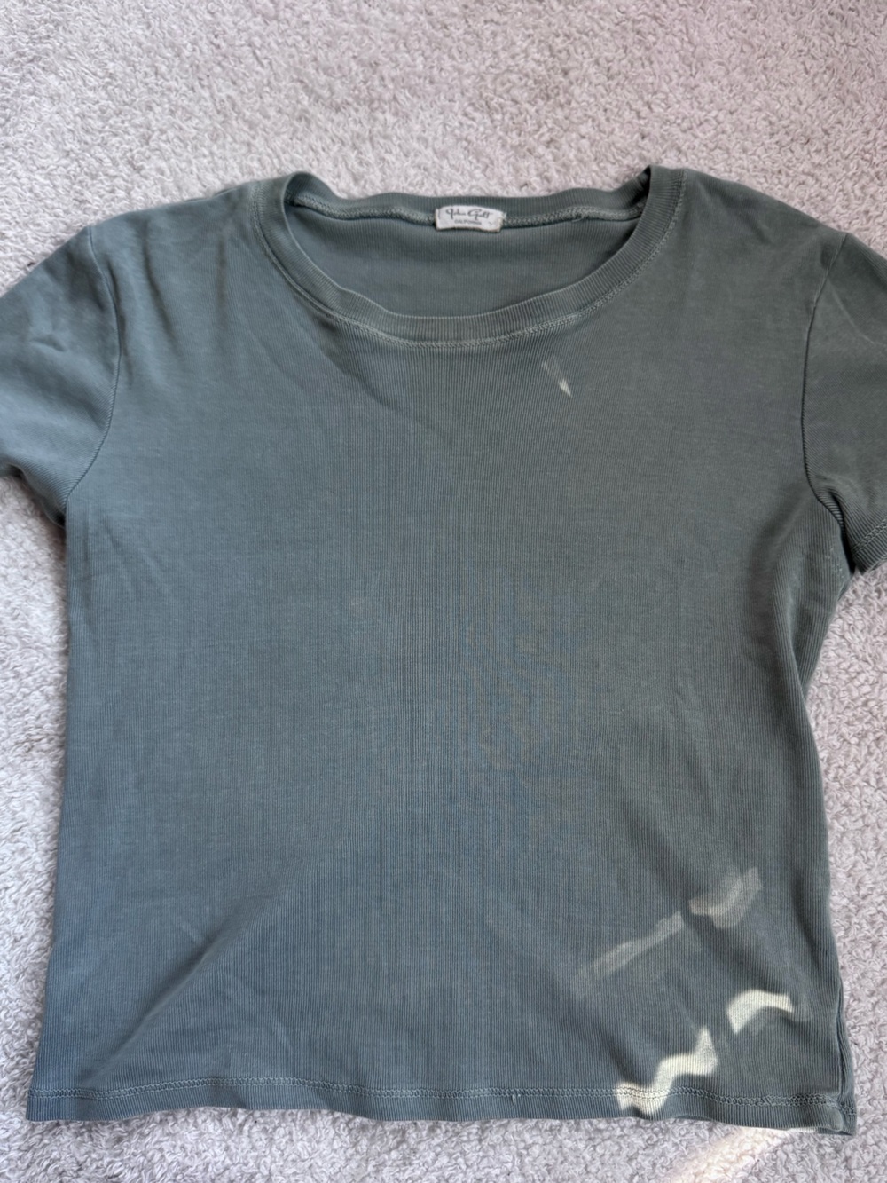 Brandy Melville Olive Green Crop Tee